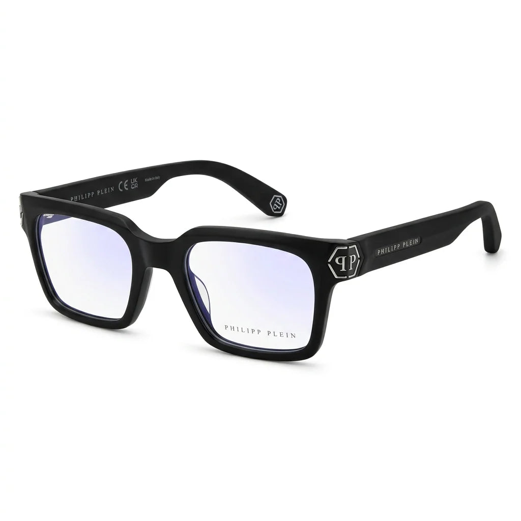 Philipp Plein Men Matt / Sandblasted Black Square Glasses