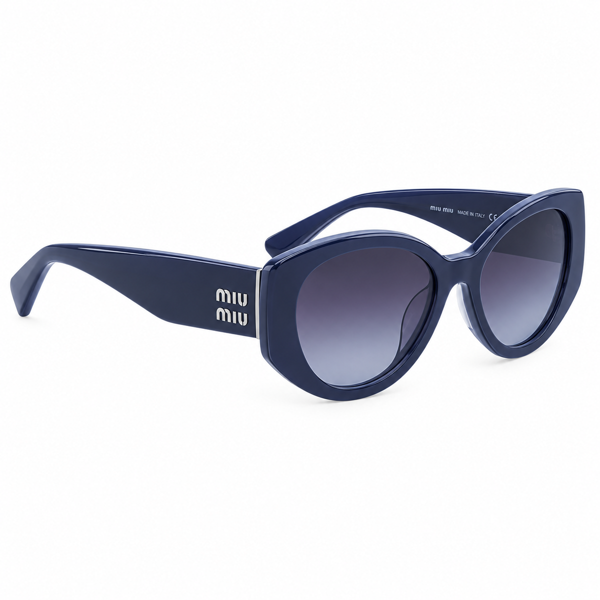 Miu Miu Women Cat-Eye Matte Navy / Grey Gradient Sunglasses