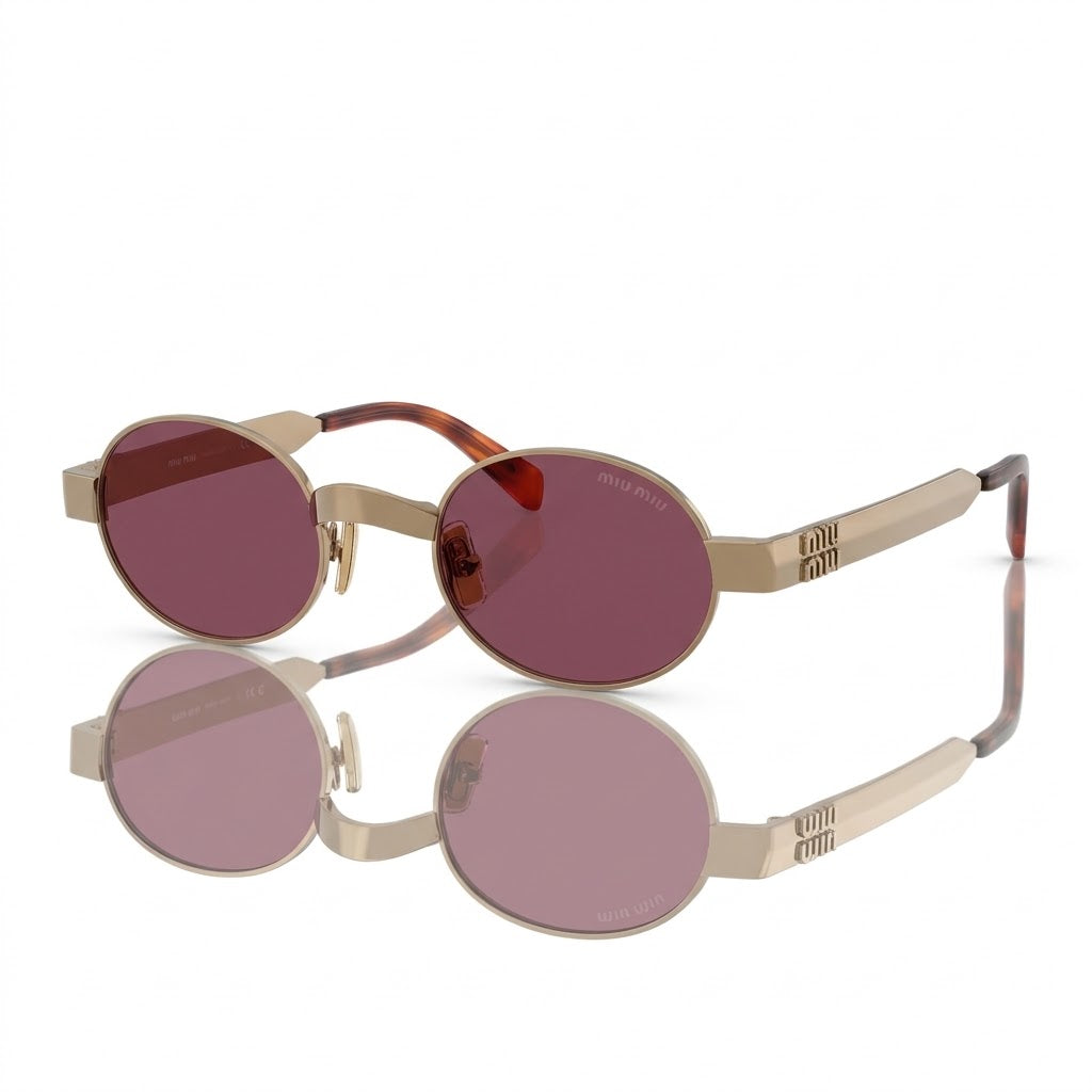 Miu Miu Envie Women MU B51S Oval Antiqued Copper / Violet Sunglasses