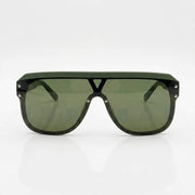 Louis Vuitton Waimea Mask Round Transparent Tinted Olive Green Sunglasses
