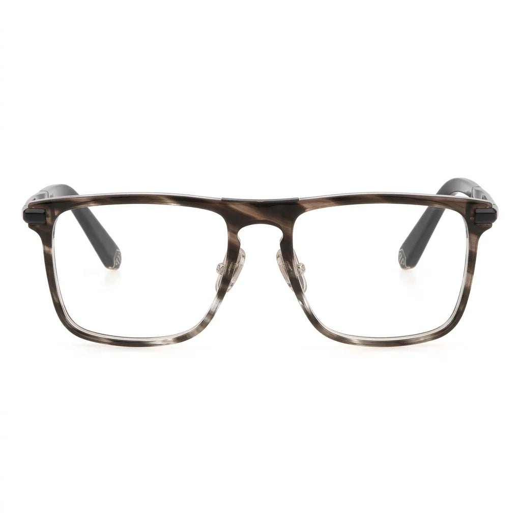 Philipp Plein Men's Plein First Love VPP019M 0XAS Striped Brown / Grey Eyeglasses