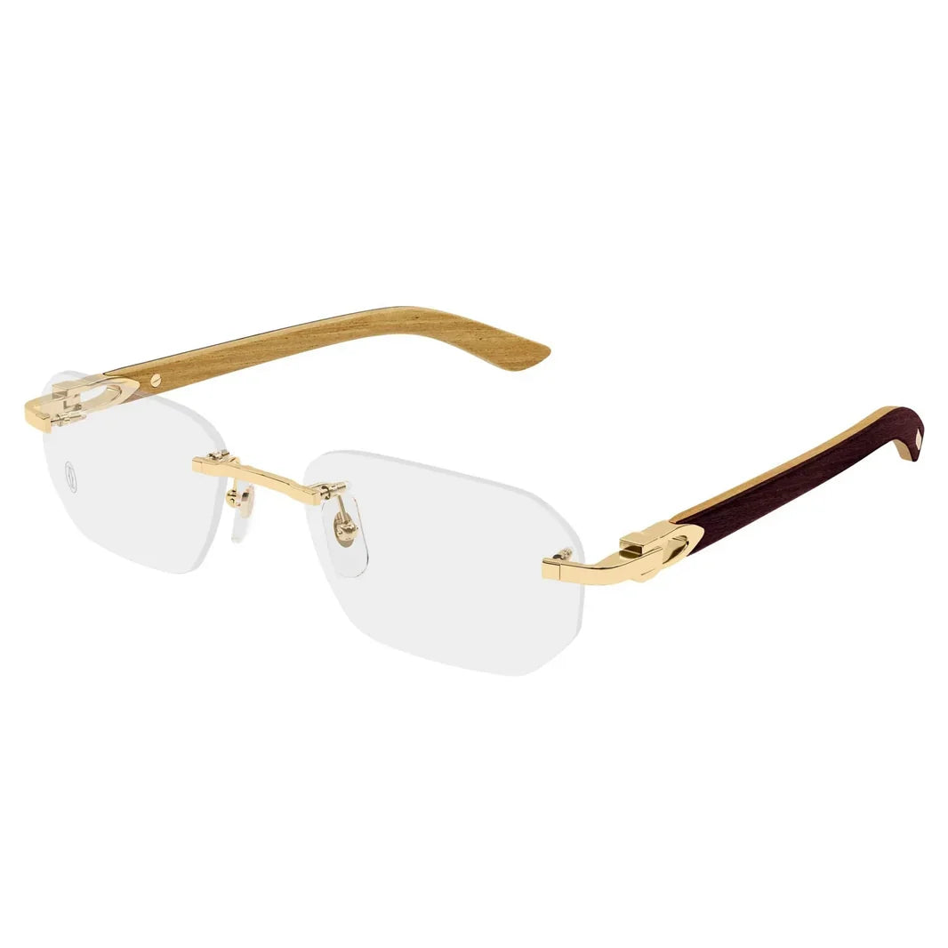 Cartier Signature C de  Men Rimless Rectangle Transparent Eyeglasses