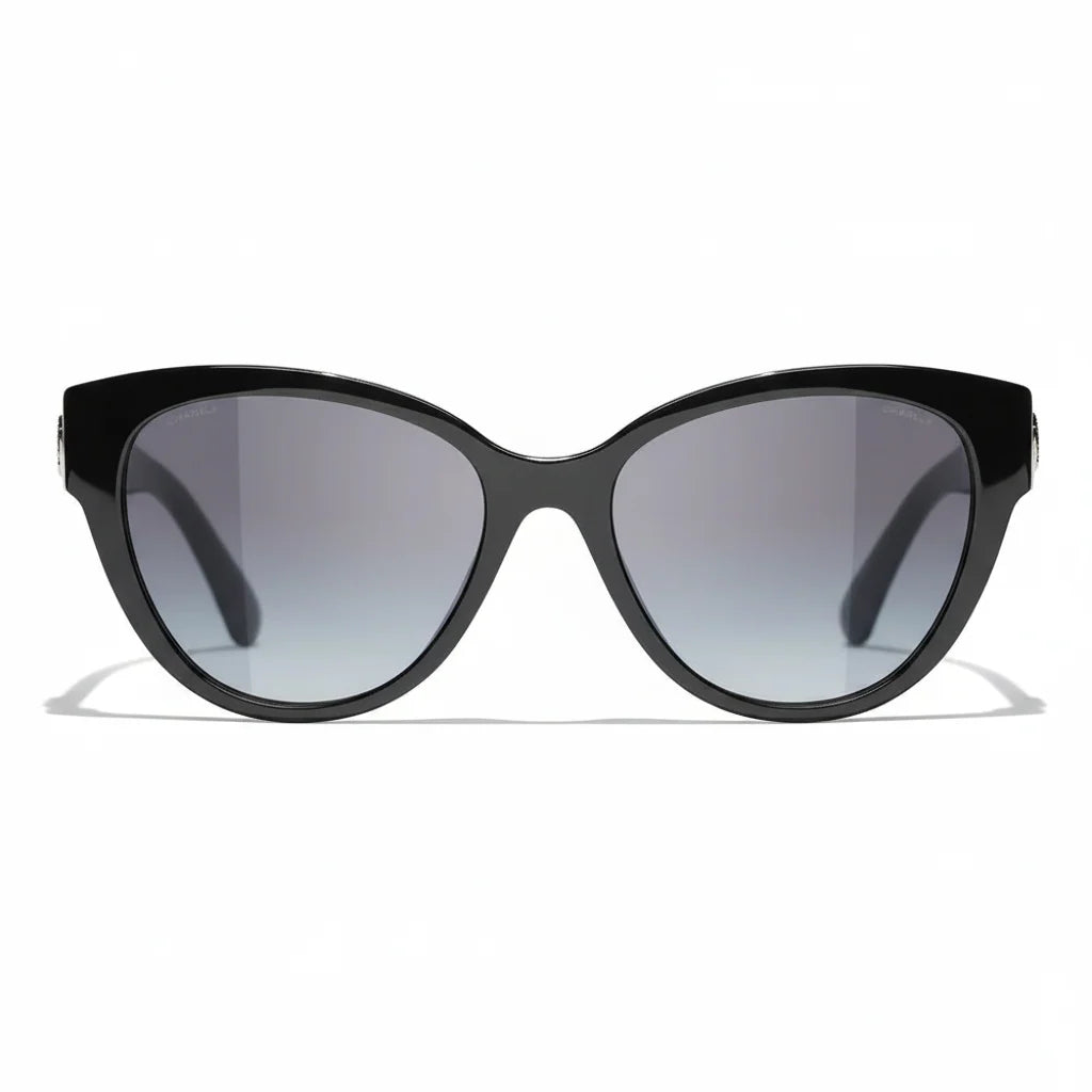 Chanel Women Butterfly Black Grey Gradient Sunglasses