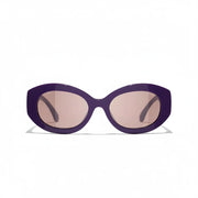 Chanel Women Oval Purple Sunglasses