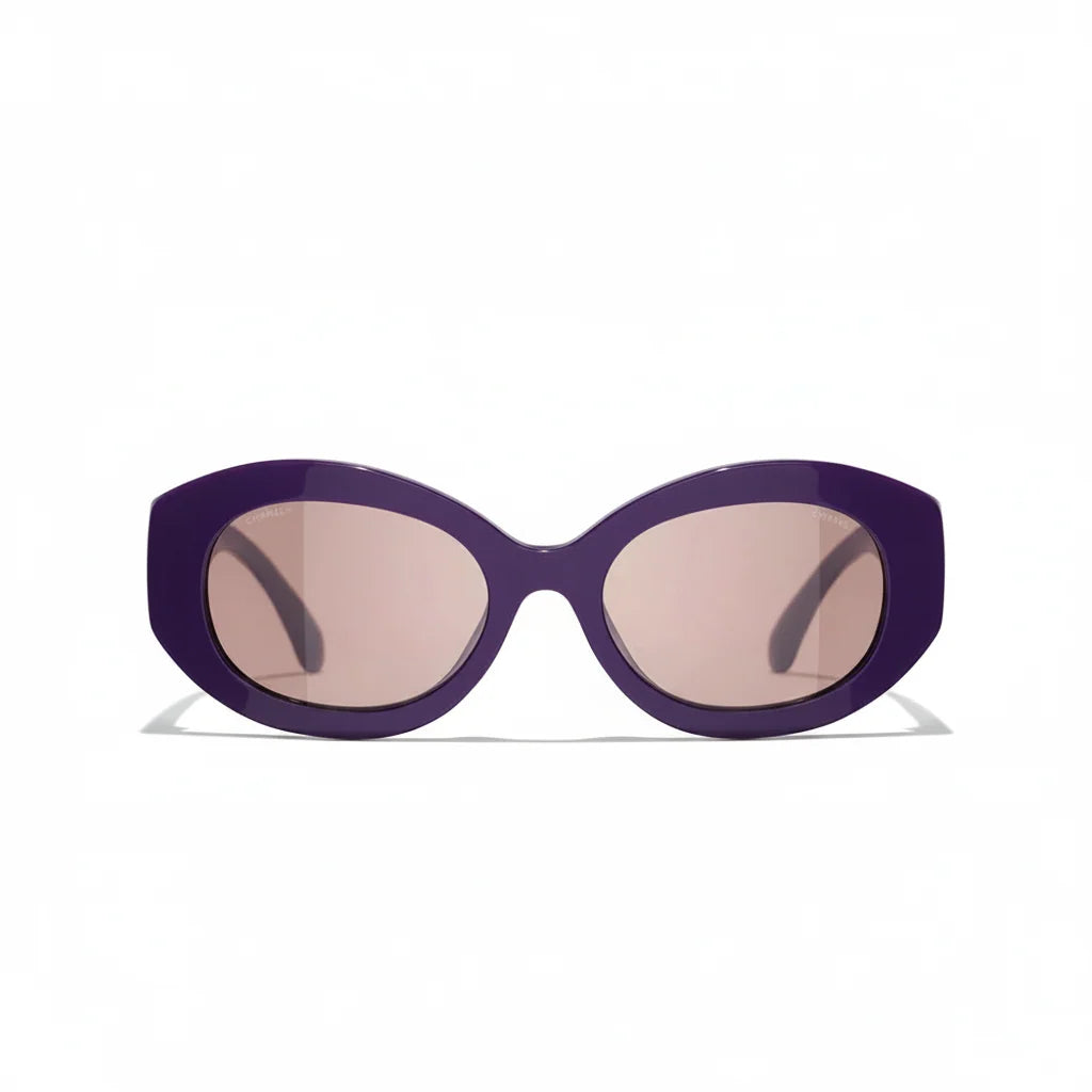 Chanel Women Oval Purple Sunglasses