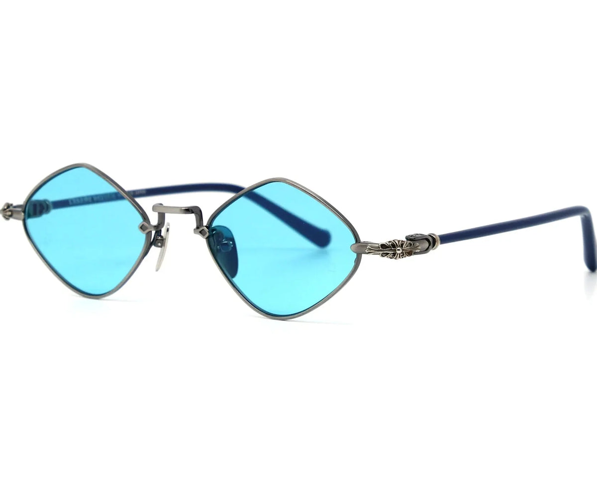 Chrome Hearts Diamond Dog 2621 Unisex Blue & Chrome Diamond Sunglasses