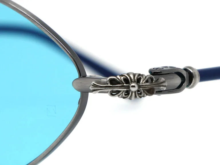 Chrome Hearts Diamond Dog 2621 Unisex Blue & Chrome Diamond Sunglasses