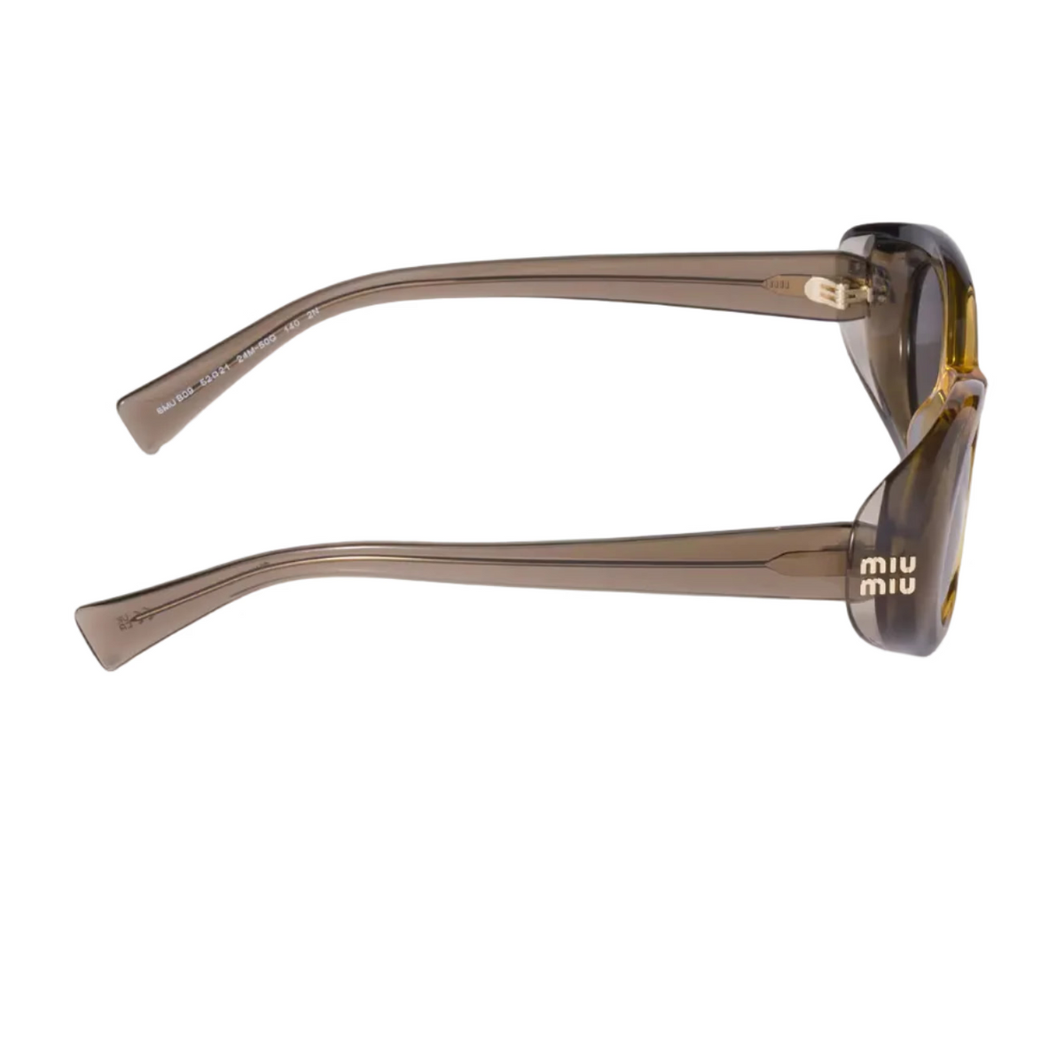 Miu Miu Women Rêverie Transparent Sunflower Yellow / Grey Lenses Sunglasses