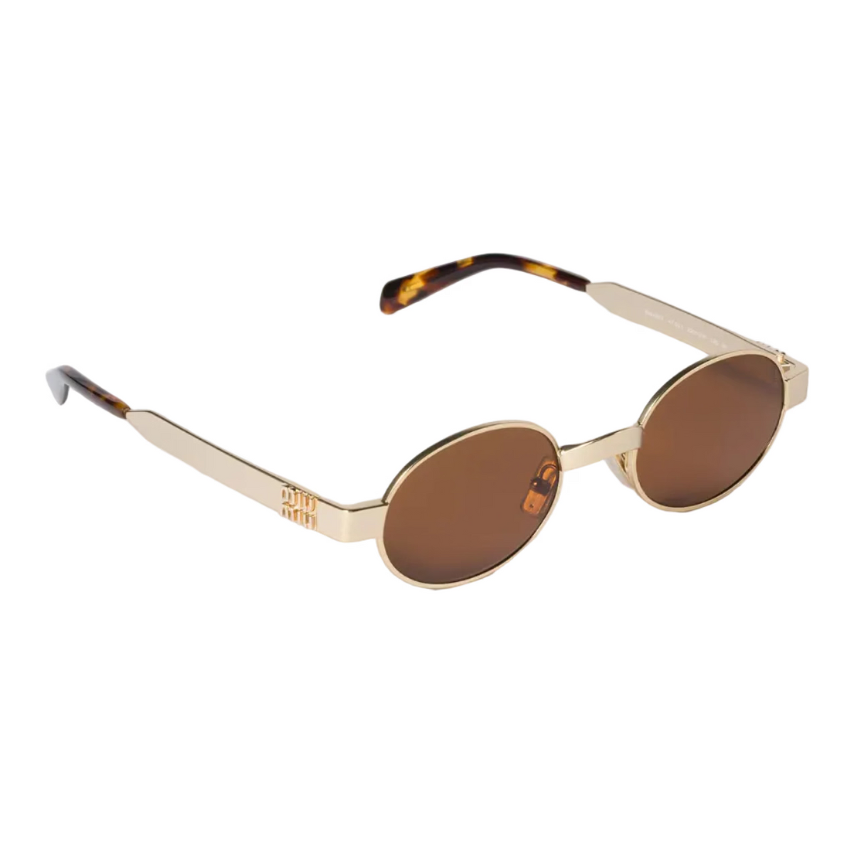 Miu Miu Envie Women MU B51S Oval Antiqued Gold / Tamarind Sunglasses