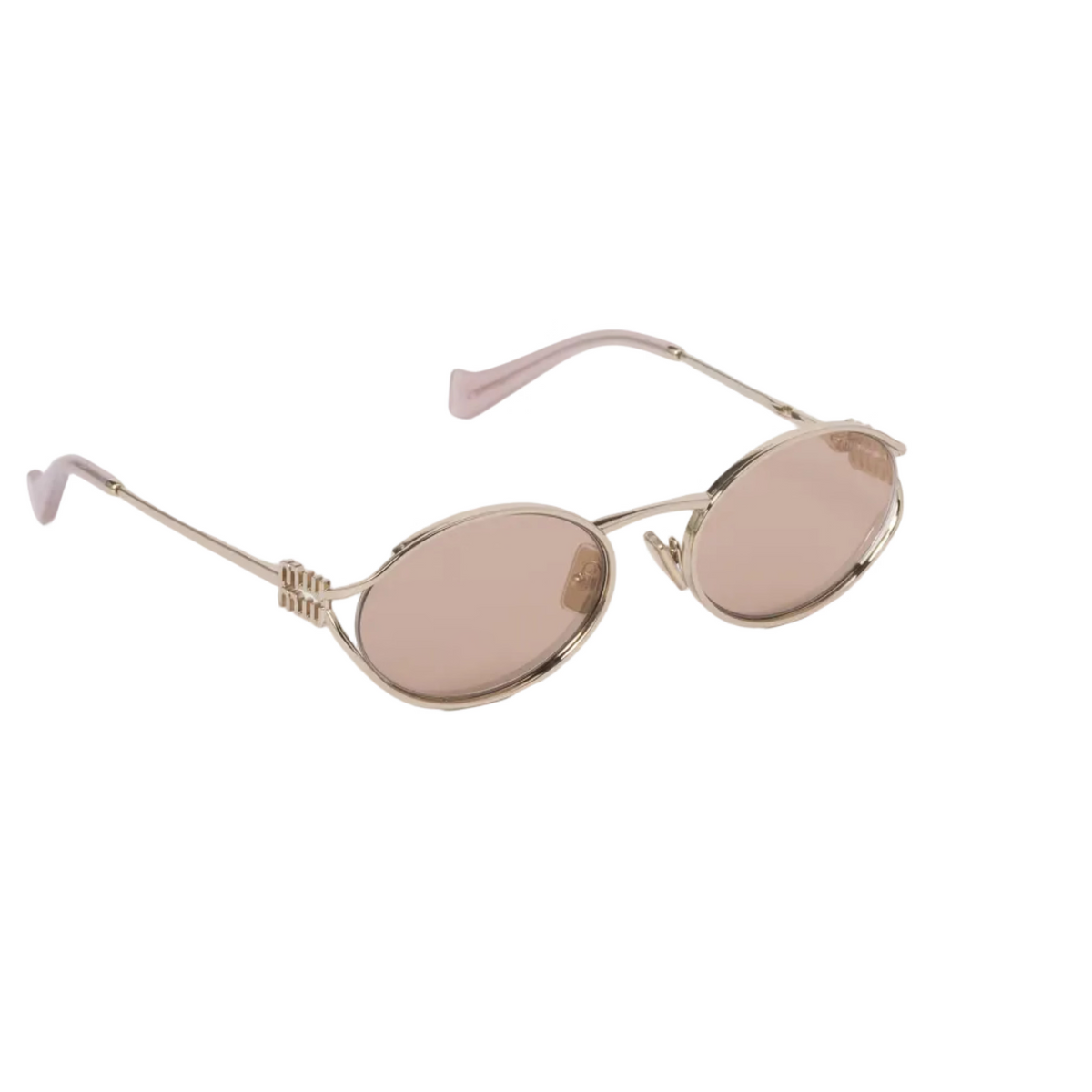 Miu Miu Women Logo Oval Rose gold Sunglasses