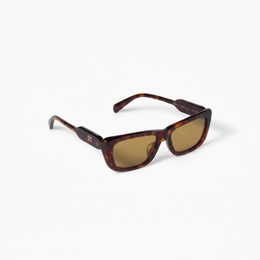 Miu Miu MU B12S Women Rectangular Tortoise / Brown Sunglasses