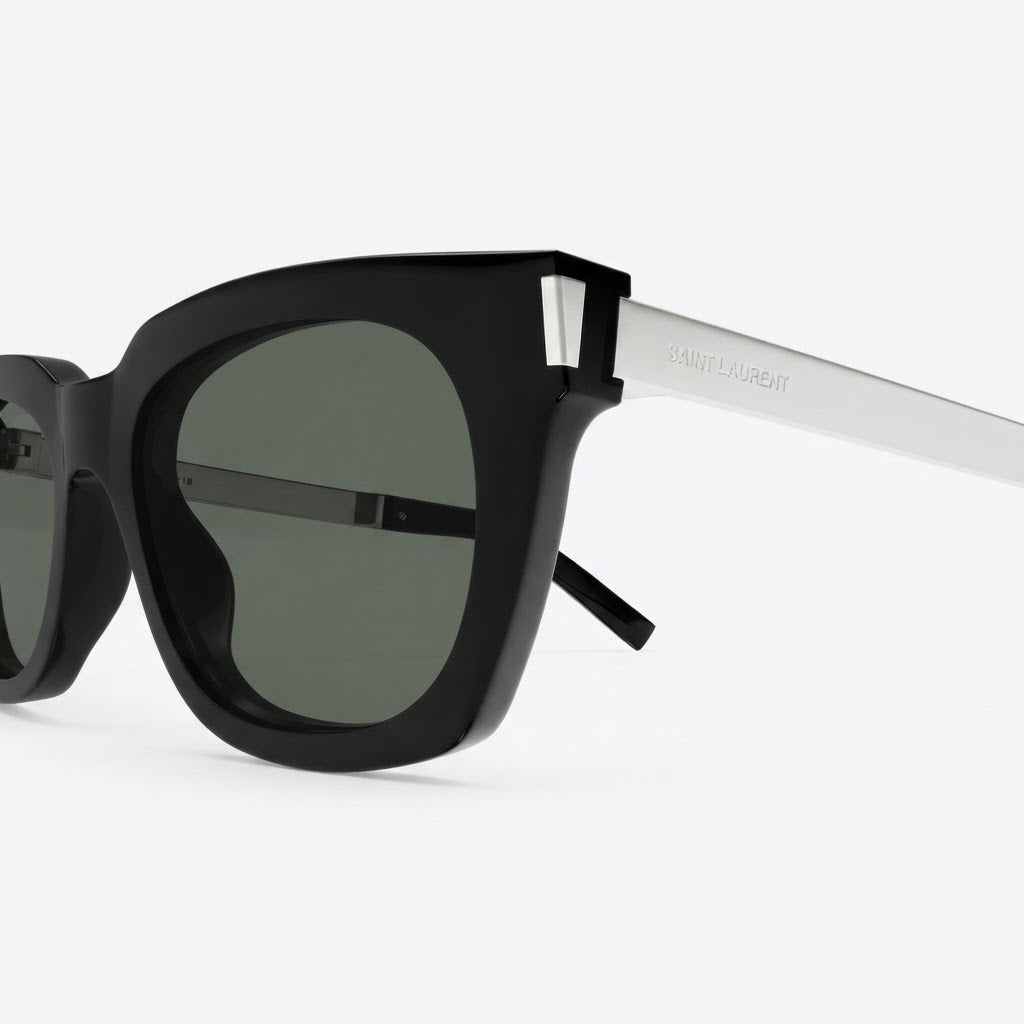 Saint Laurent Women SL 582 Rectangular Black / Grey Sunglasses