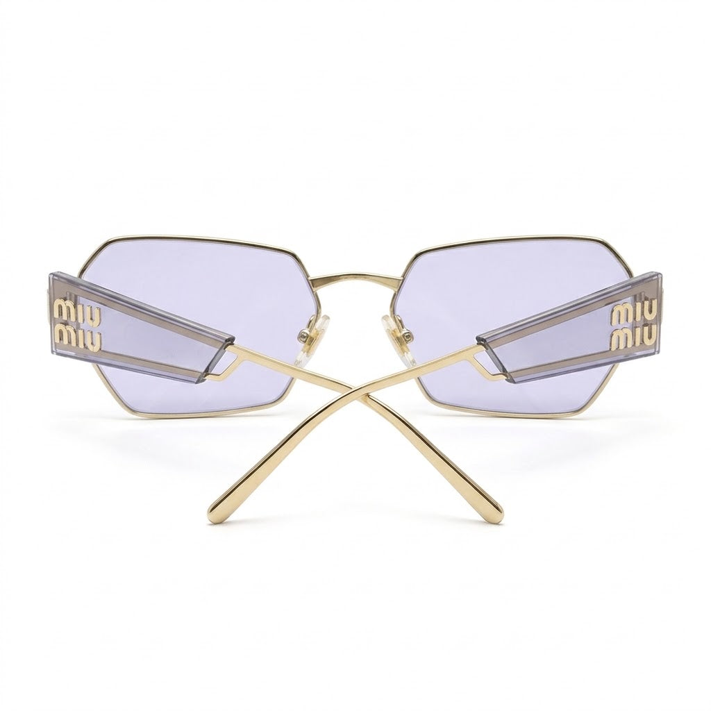 Miu Miu SMU53W Unisex Gold / Purple Sunglasses
