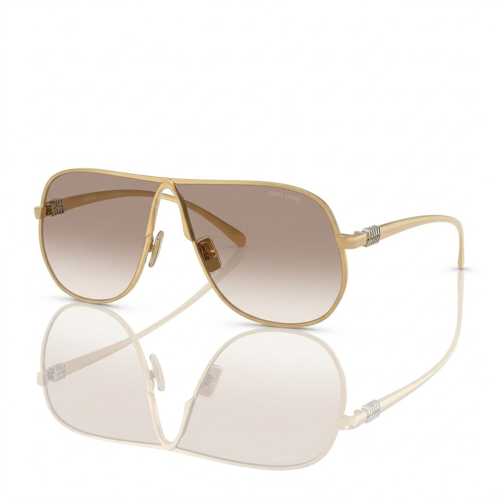 Miu Miu Women Pilot Gold / Gradient Brown Sunglasses