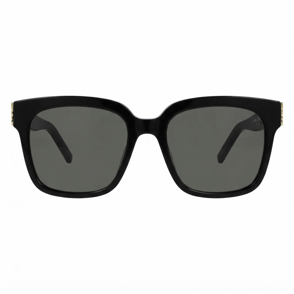 Saint Laurent Women SL M40 Gold YSL Monogram Hinge Black/Grey Sunglasses