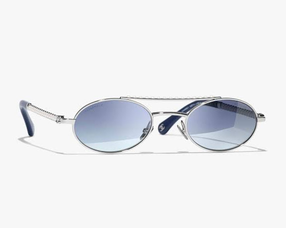 Chanel Women Oval Metal & Imitation Pearl Sunglasses