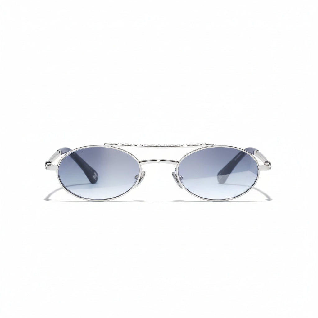 Chanel Women Oval Metal & Imitation Pearl Sunglasses