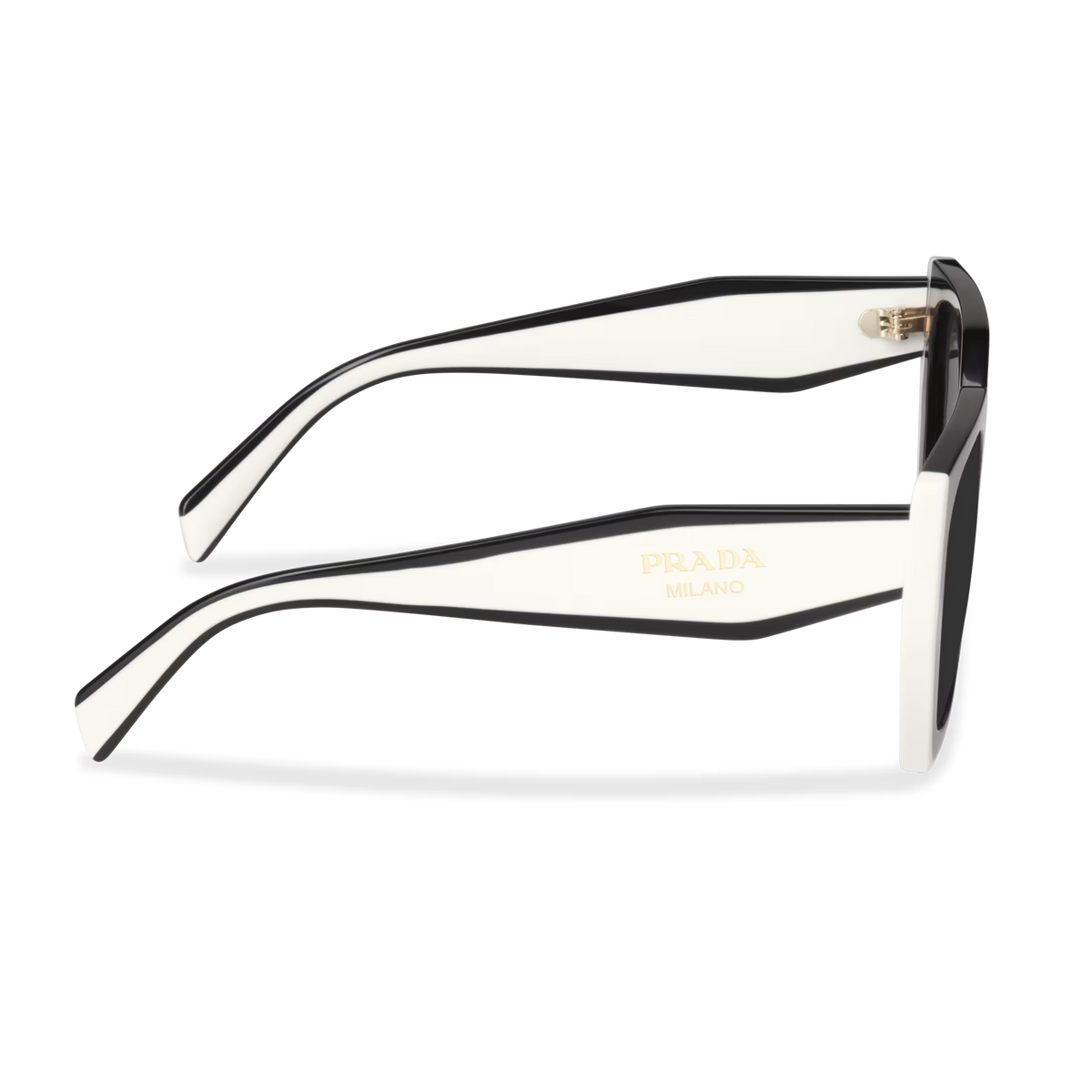 Prada Women Rectangular Frame Oil Black Sunglasses