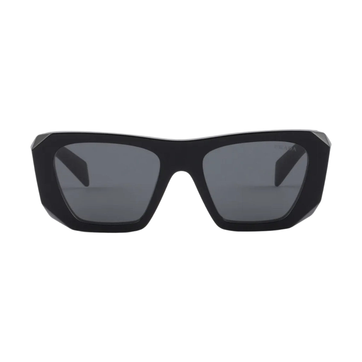 Prada Women Geometric Frame Shiny Black Sunglasses