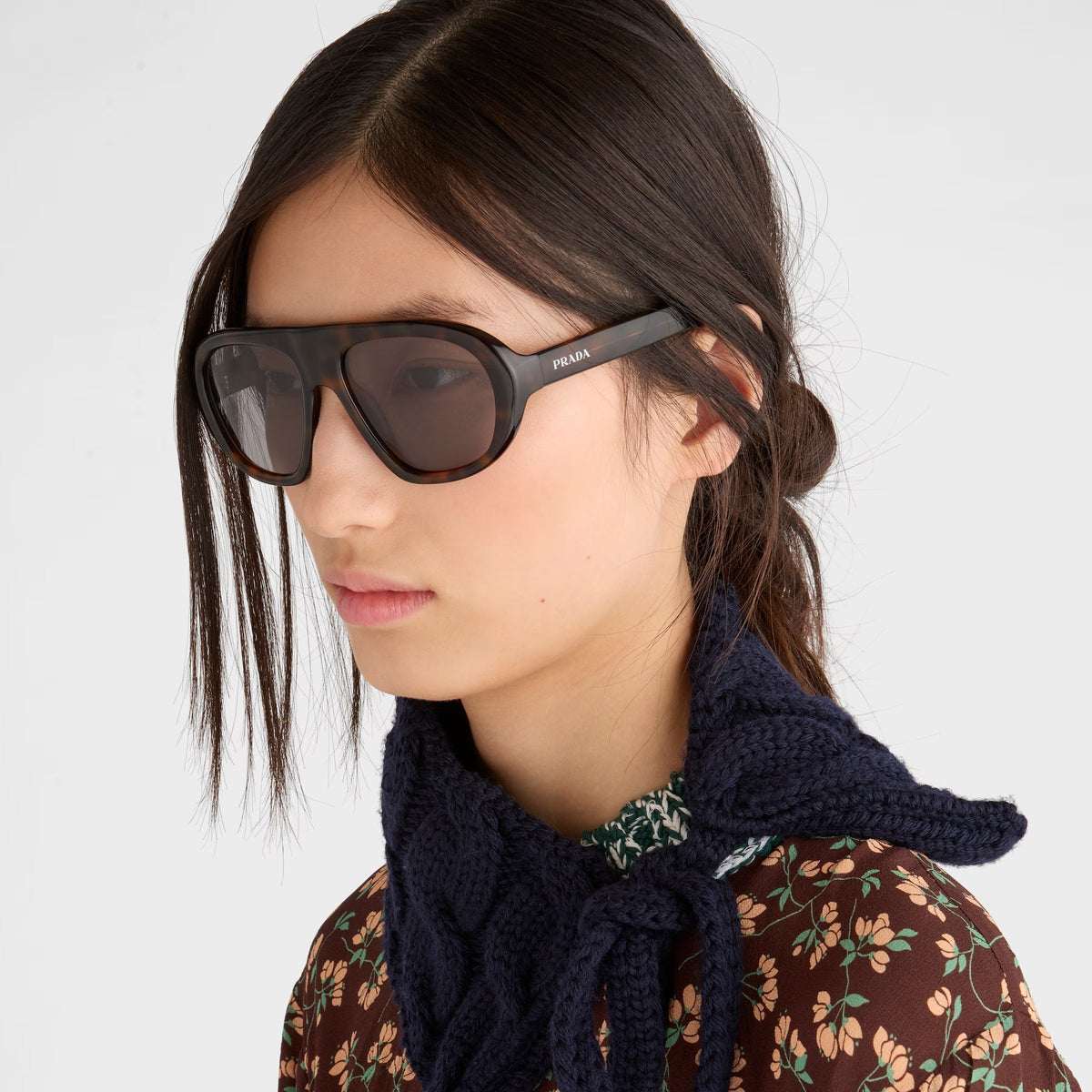 Prada Women Oversized Frame Brown Sunglasses