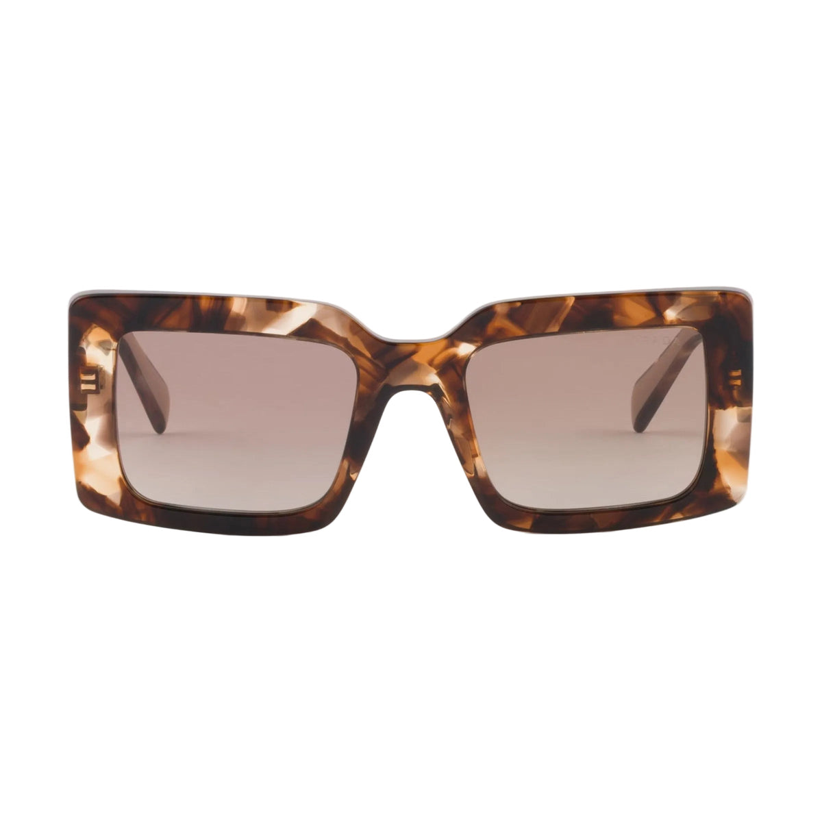 Prada Women Rectangle Frame Dark Brown Sunglasses
