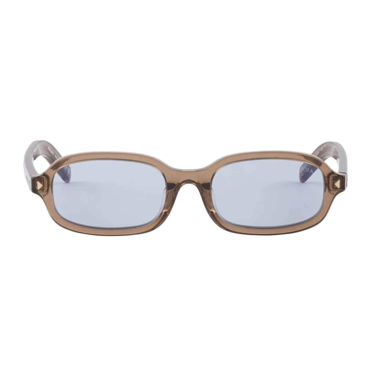 Prada Women Oval Frame Transparent Clay Sunglasses