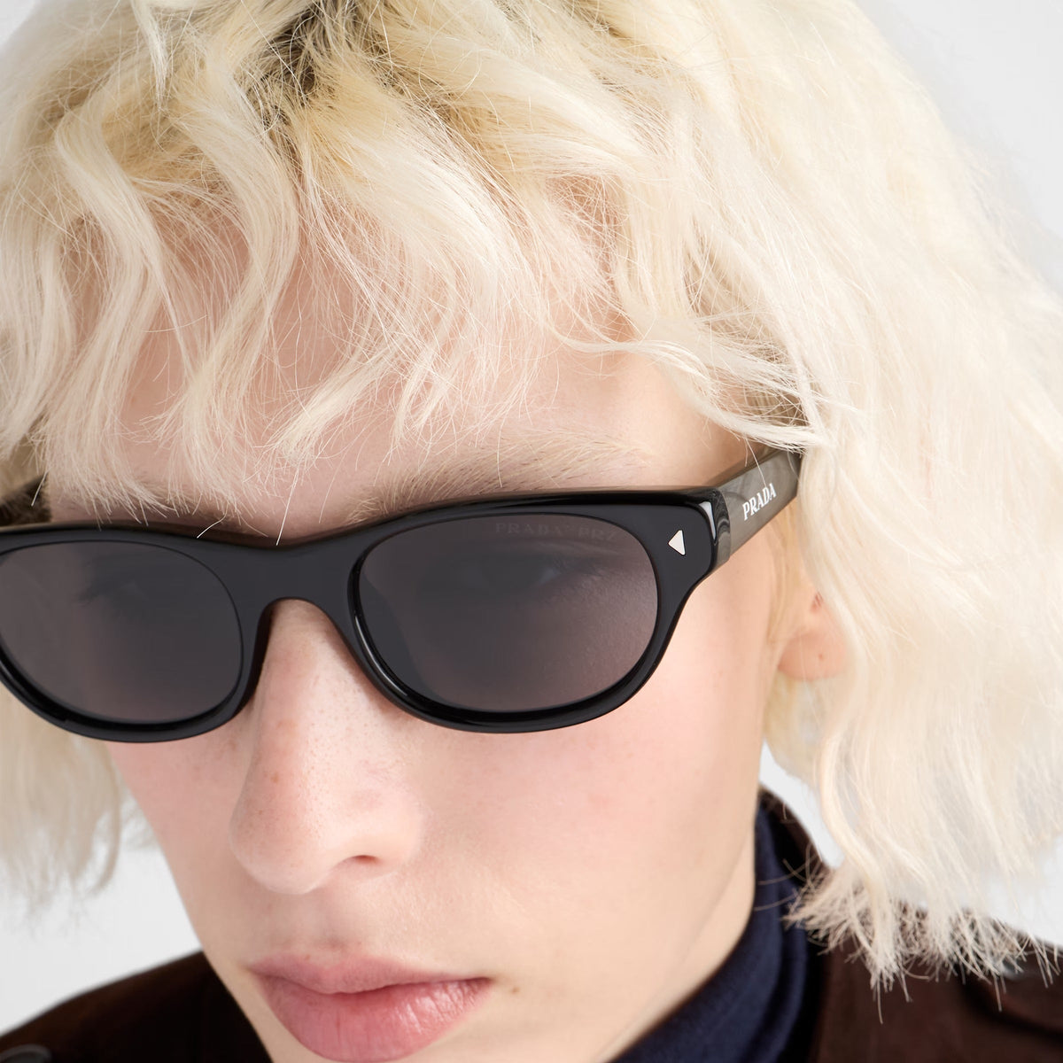 Prada Women Rectangle Frame Matte Black Sunglasses