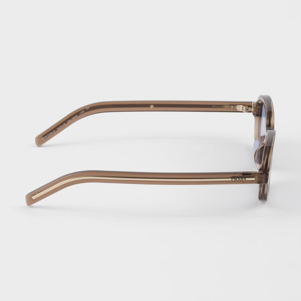Prada Women Oval Frame Transparent Clay Sunglasses