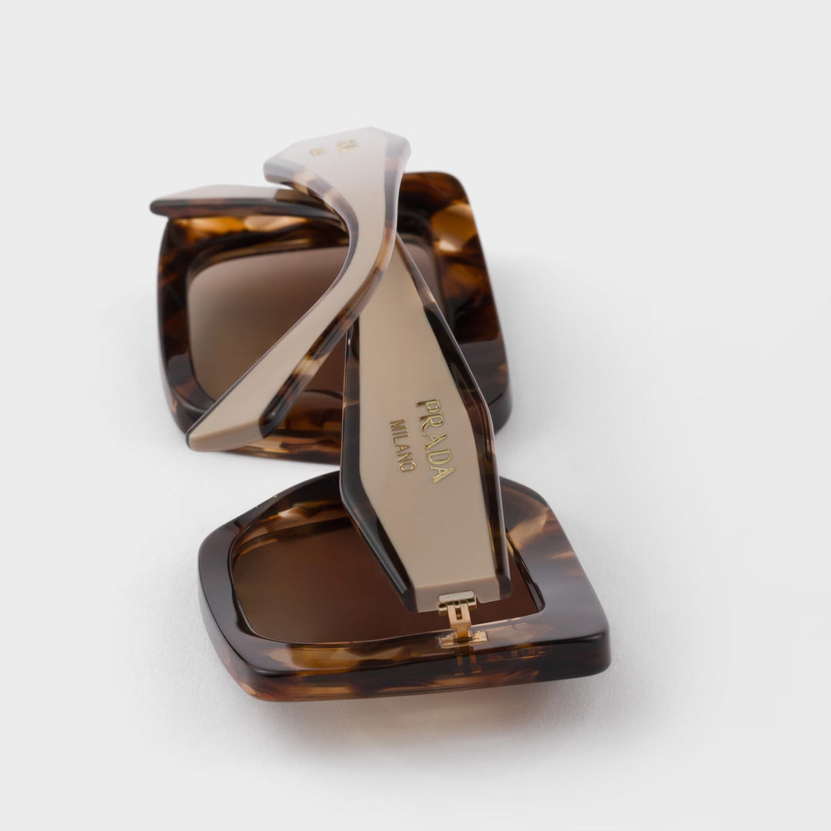 Prada Women Rectangle Frame Dark Brown Sunglasses