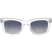 Ray Ban Women Square Frame Polished Transparent Sunglasses