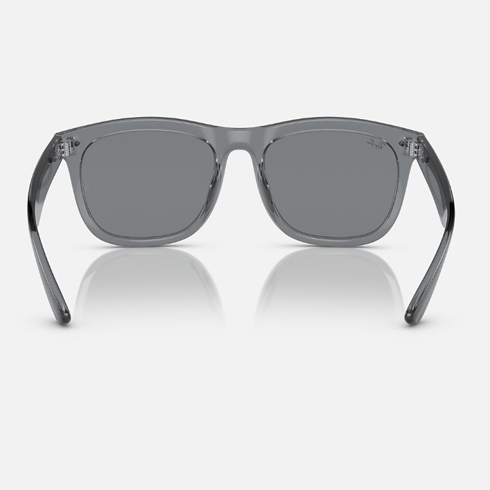 Ray Ban Women Square Polished Transparent Grey Sunglasses