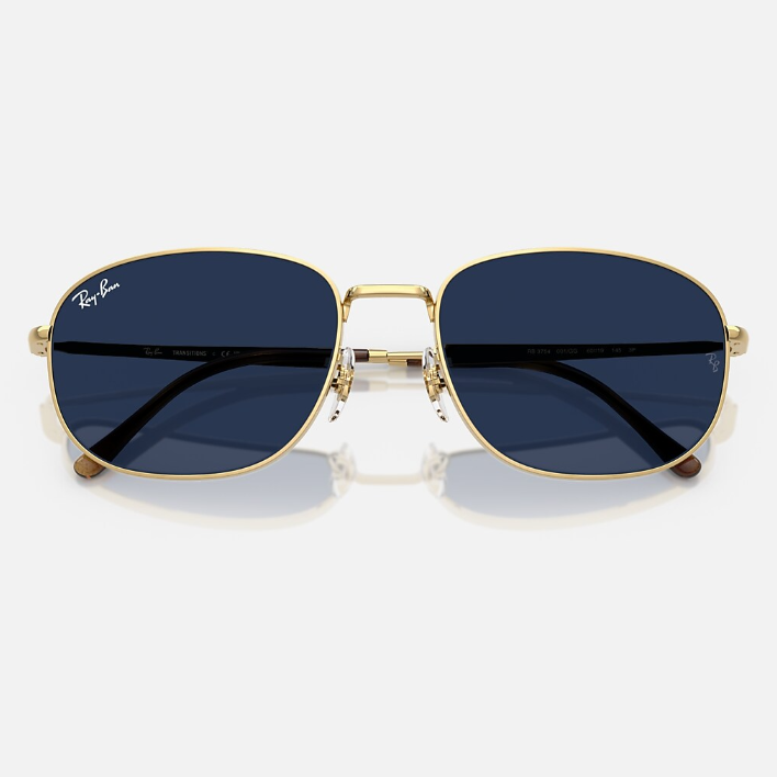 Ray Ban Women Square Frame Shiny Royal Gold Sunglasses