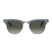 Ray Ban Men Square Frame Matte Blue On Silver Sunglasses
