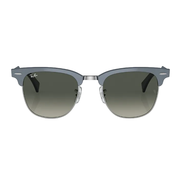 Ray Ban Men Square Frame Matte Blue On Silver Sunglasses
