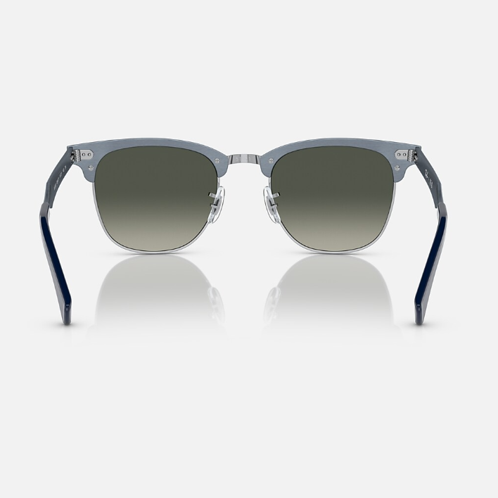 Ray Ban Men Square Frame Matte Blue On Silver Sunglasses