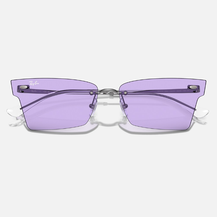 Ray Ban Men Irregular Frame Metallic Silver Sunglasses