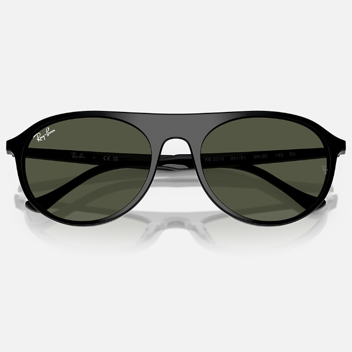 Ray Ban Women Square Frame Leather Black Sunglasses