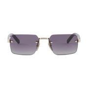 Prada Men Rectangular Frame Pale Gold Sunglasses