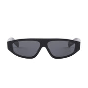 Prada Men Rectangular Frame Deep Black Sunglasses