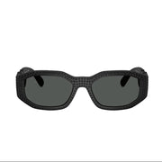 Versace Men Irragular Frame Matte Black Sunglasses