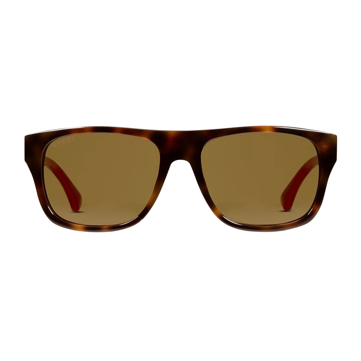 Gucci Men Square Frame Shiny Brown Sunglasses