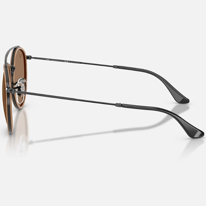 Ray Ban Women Round Frame Shiny Black Sunglasses