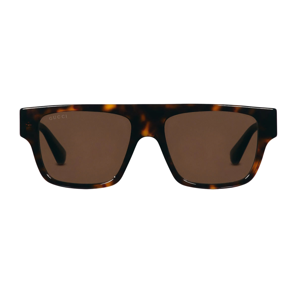 Gucci Men Rectangular Frame Dark Brown Sunglasses