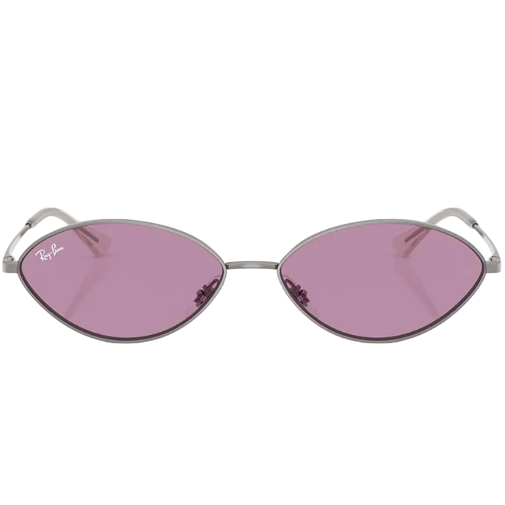 Ray Ban Women Oval Frame Shiny Gunmetal Sunglasses