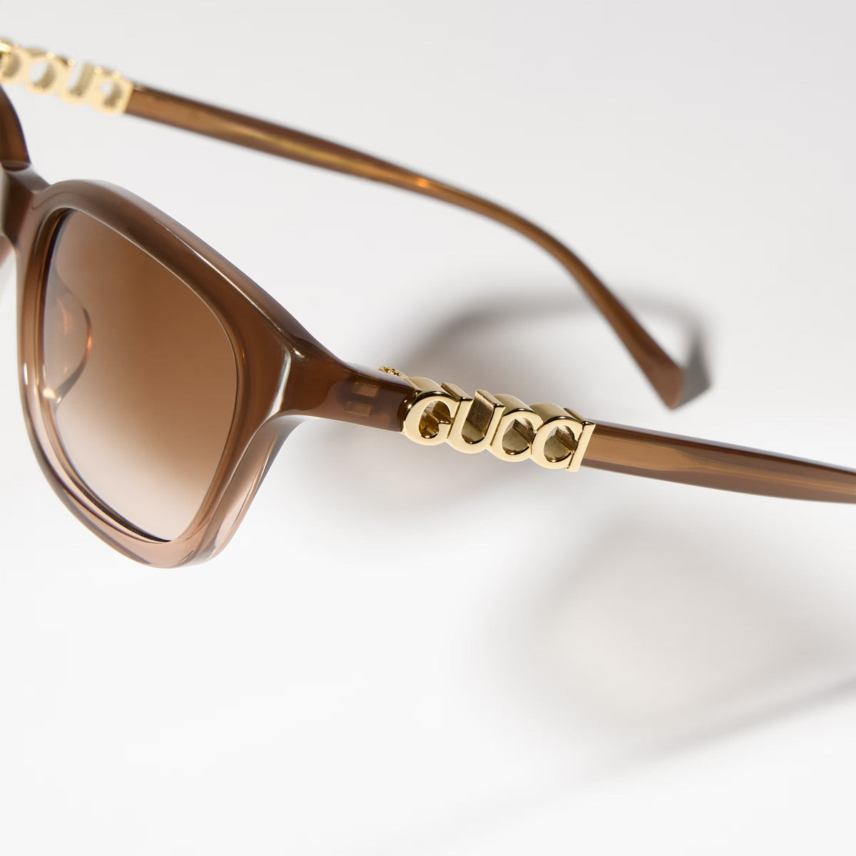 Gucci Women Rectangular Frame Brown Gradient Sunglasses