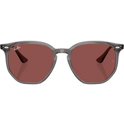 Ray Ban Women Irregular Frame Matte Opal Grey Sunglasses