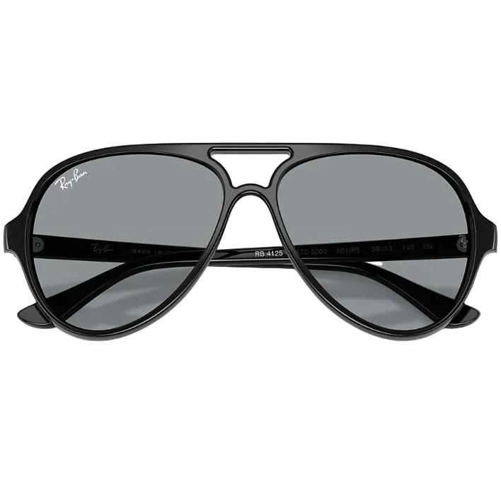 Ray Ban Men Pilot Frame Shiny Black Sunglasses