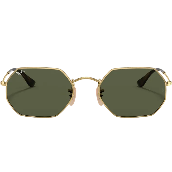 Ray Ban Women Irregular Frame Shiny Deep Gold Sunglasses