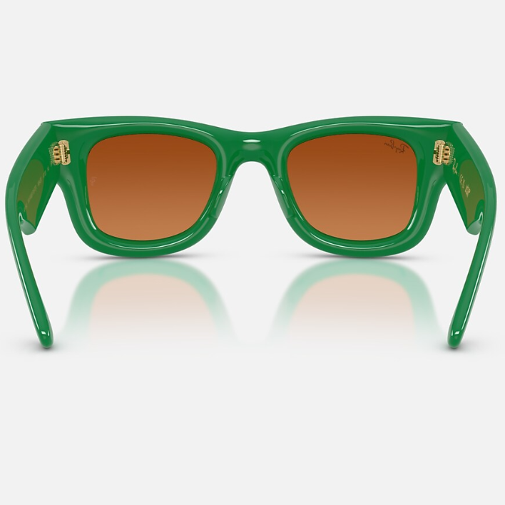 Ray Ban Women Square Frame Polished Green Sunglasses