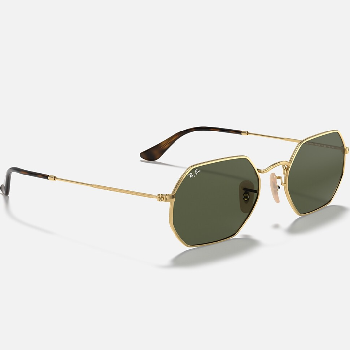 Ray Ban Women Irregular Frame Shiny Deep Gold Sunglasses